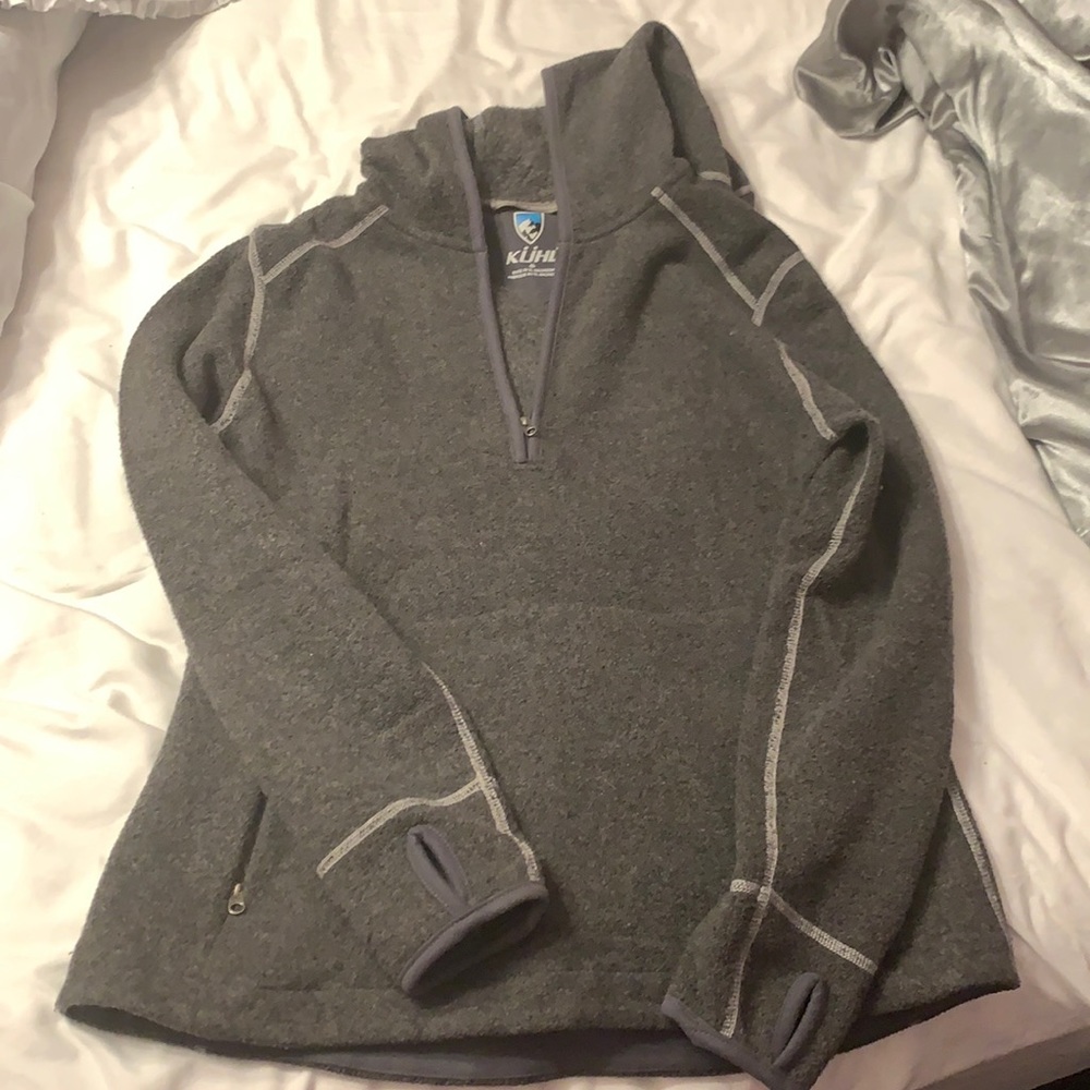 Womens KUHL grey zip up quarter zip sweatshirt top